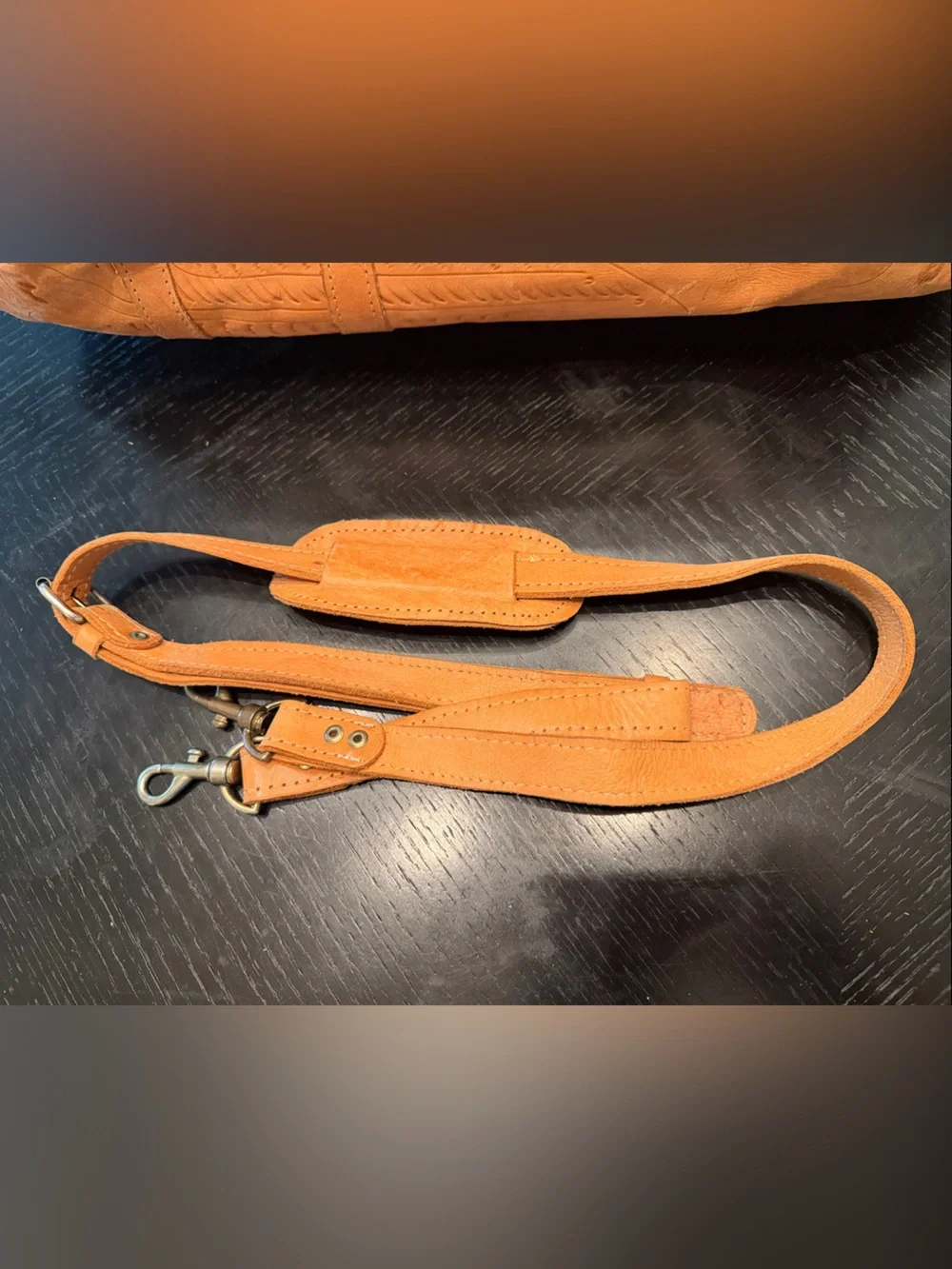 Handmade Tan Leather Travel/Weekender Bag from Oaxaca Mexico